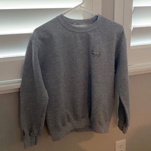 topshop grey crewneck embroidered rhino